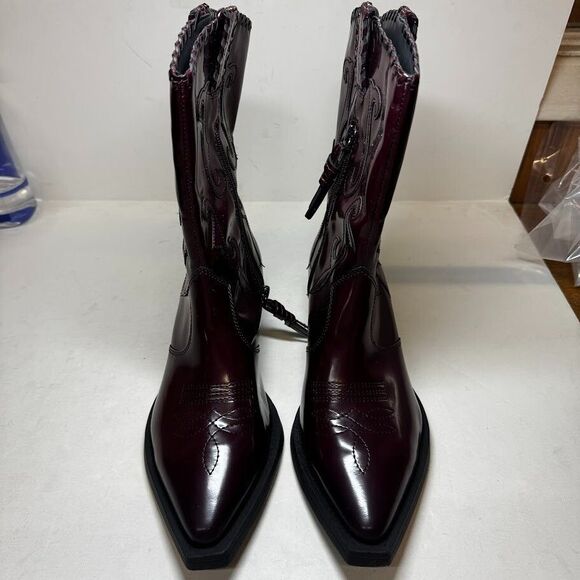Franco Sarto Womens 10 M Dark Red Bordeaux Lance Western Cowboy Boots NIB IN7 - Picture 3 of 6